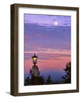 USA, Oregon, Portland. Mt. Hood with moonrise at sunset.-Jaynes Gallery-Framed Photographic Print