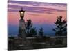 USA, Oregon, Portland. Mt. Hood with moonrise at sunset.-Jaynes Gallery-Stretched Canvas