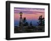 USA, Oregon, Portland. Mt. Hood with moonrise at sunset.-Jaynes Gallery-Framed Photographic Print