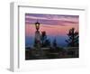 USA, Oregon, Portland. Mt. Hood with moonrise at sunset.-Jaynes Gallery-Framed Photographic Print