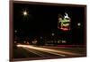 USA, Oregon, Portland. Neon sign in Old Town and traffic blur.-Jaynes Gallery-Framed Photographic Print