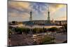 USA, Oregon, Portland. Oregon Convention Center and downtown at sunset.-Jaynes Gallery-Mounted Photographic Print