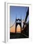 Usa, Oregon, Portland. St. Johns Bridge at sunrise.-Jaynes Gallery-Framed Photographic Print