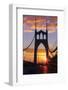 USA, Oregon, Portland. St. Johns Bridge at sunrise.-Jaynes Gallery-Framed Photographic Print