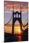 USA, Oregon, Portland. St. Johns Bridge at sunrise.-Jaynes Gallery-Mounted Photographic Print