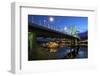 USA, Oregon, Portland. Tilikum Bridge Crossing and The Portland Spirit boat on Willamette River.-Jaynes Gallery-Framed Photographic Print