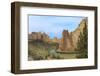USA, Oregon, Redmond, Terrebonne. Smith Rock State Park. Crooked River. Basalt rocks and cliffs.-Emily Wilson-Framed Photographic Print