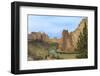 USA, Oregon, Redmond, Terrebonne. Smith Rock State Park. Crooked River. Basalt rocks and cliffs.-Emily Wilson-Framed Photographic Print