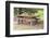 USA, Oregon, Redmond, Terrebonne. Smith Rock State Park. Picnic table and bench.-Emily Wilson-Framed Photographic Print