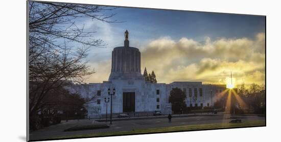 USA, Oregon, Salem, Oregon State Capitol Building at Christmas Eve-Rick A. Brown-Mounted Photographic Print