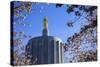 USA, Oregon, Salem, the Oregon State Capitol and Cherry Blossoms.-Rick A. Brown-Stretched Canvas