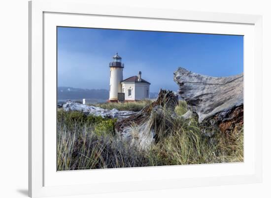 USA, Oregon. Scenic of Umpqua River Lighthouse.-Jaynes Gallery-Framed Premium Photographic Print