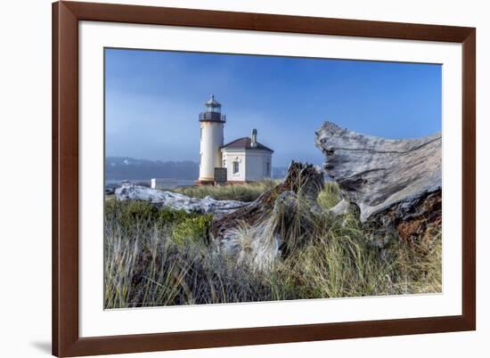 USA, Oregon. Scenic of Umpqua River Lighthouse.-Jaynes Gallery-Framed Premium Photographic Print