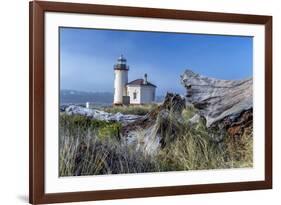 USA, Oregon. Scenic of Umpqua River Lighthouse.-Jaynes Gallery-Framed Premium Photographic Print