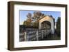 USA, Oregon, Scio, a cyclist crossing the Gilkey Bridge.-Rick A. Brown-Framed Photographic Print