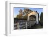 USA, Oregon, Scio, a cyclist crossing the Gilkey Bridge.-Rick A. Brown-Framed Photographic Print