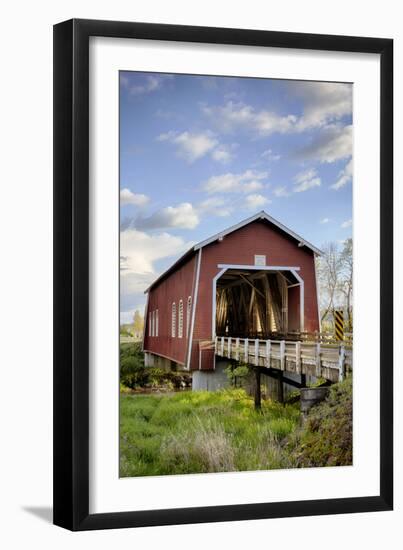 USA, Oregon, Scio, Shimanek Bridge. Digital Composite.-Rick A. Brown-Framed Premium Photographic Print