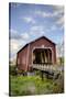 USA, Oregon, Scio, Shimanek Bridge. Digital Composite.-Rick A. Brown-Stretched Canvas