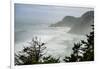 USA, Oregon. Seal Cove in fog on Pacific Coast Scenic Byway between Florence and Newport.-Alison Jones-Framed Photographic Print
