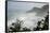 USA, Oregon. Seal Cove in fog on Pacific Coast Scenic Byway between Florence and Newport.-Alison Jones-Framed Stretched Canvas