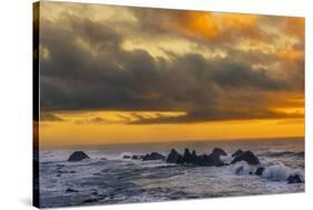 USA, Oregon, Seal Rock Beach. Sunset seascape.-Jaynes Gallery-Stretched Canvas