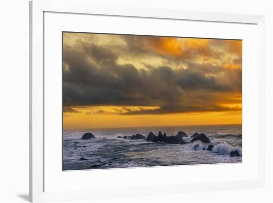 USA, Oregon, Seal Rock Beach. Sunset seascape.-Jaynes Gallery-Framed Photographic Print