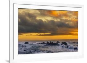 USA, Oregon, Seal Rock Beach. Sunset seascape.-Jaynes Gallery-Framed Photographic Print