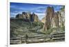 USA, Oregon, Smith Rock State Park, Crooked River winds through volcanic tuff formations with split-Mark Williford-Framed Photographic Print