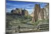 USA, Oregon, Smith Rock State Park, Crooked River winds through volcanic tuff formations with split-Mark Williford-Mounted Photographic Print