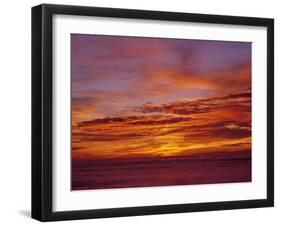 USA, Oregon. Sunset over the Pacific Ocean from Cape Perpetua.-Steve Terrill-Framed Premium Photographic Print