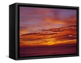 USA, Oregon. Sunset over the Pacific Ocean from Cape Perpetua.-Steve Terrill-Framed Stretched Canvas