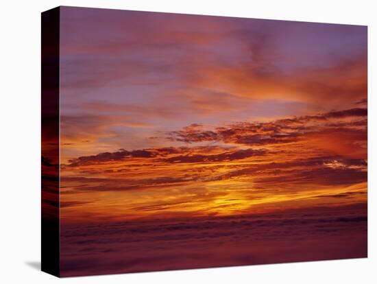 USA, Oregon. Sunset over the Pacific Ocean from Cape Perpetua.-Steve Terrill-Stretched Canvas