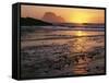 USA, Oregon. Sunset, tide-washed sand and Three Arch Rocks, near Oceanside.-John Barger-Framed Stretched Canvas