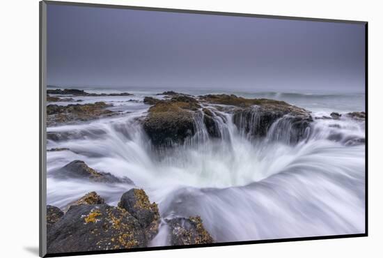 USA, Oregon. Thor's Well and ocean at sunset.-Jaynes Gallery-Mounted Photographic Print