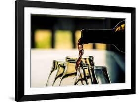 USA, Oregon, Willamette Valley Dramatic pour of pinot noir in an Oregon winery.-Richard Duval-Framed Photographic Print