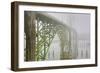 USA, Oregon. Yaquina Bay Bridge in Fog-Jean Carter-Framed Photographic Print