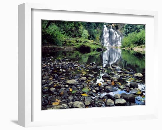 USA, Oregon, Young's River Falls. Waterfall Landscape-Steve Terrill-Framed Photographic Print