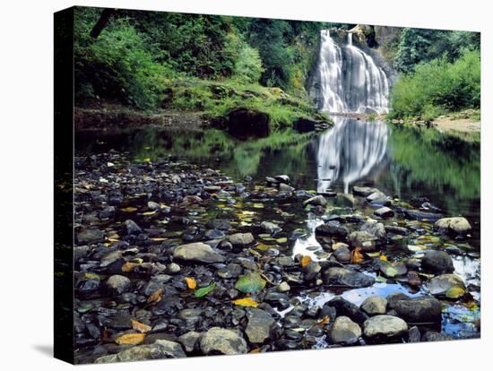 USA, Oregon, Young's River Falls. Waterfall Landscape-Steve Terrill-Stretched Canvas