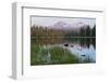 Usa, Pacific Northwest, Oregon Cascades, Scott Lake with Three Sisters Mountains-Christian Heeb-Framed Photographic Print