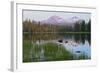 Usa, Pacific Northwest, Oregon Cascades, Scott Lake with Three Sisters Mountains-Christian Heeb-Framed Photographic Print