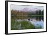 Usa, Pacific Northwest, Oregon Cascades, Scott Lake with Three Sisters Mountains-Christian Heeb-Framed Photographic Print