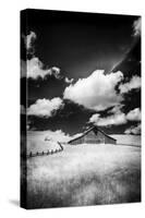 USA, Palouse Country, Washington State, Infrared Palouse fields and barn-Terry Eggers-Stretched Canvas