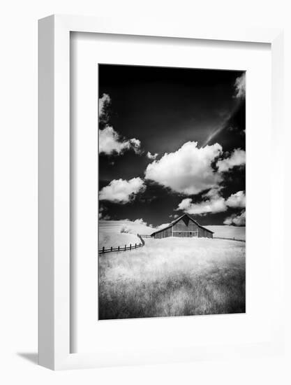 USA, Palouse Country, Washington State, Infrared Palouse fields and barn-Terry Eggers-Framed Photographic Print