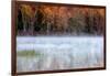 USA, Pennsylvania, Benton. Fog over Pond-Jay O'brien-Framed Photographic Print