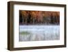 USA, Pennsylvania, Benton. Fog over Pond-Jay O'brien-Framed Photographic Print