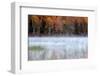 USA, Pennsylvania, Benton. Fog over Pond-Jay O'brien-Framed Photographic Print