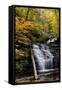 USA, Pennsylvania, Benton. Waterfall in Ricketts Glen State Park-Jay O'brien-Framed Stretched Canvas