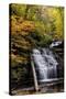 USA, Pennsylvania, Benton. Waterfall in Ricketts Glen State Park-Jay O'brien-Stretched Canvas