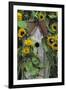 USA, Pennsylvania. Birdhouse and Garden Sunflowers-Jaynes Gallery-Framed Photographic Print