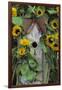 USA, Pennsylvania. Birdhouse and Garden Sunflowers-Jaynes Gallery-Framed Photographic Print